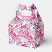 Chic Pink Blume, Custom Foto, Happy Birthday Geschenkschachtel (Rückseite)