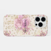 Chic Pink Blume iPhone Hülle (Rückseite (Horizontal))