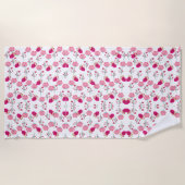 Chic Pink Blume Muster Strandtuch (Vorderseite)