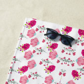 Chic Pink Blume Muster Strandtuch (Beispiel)