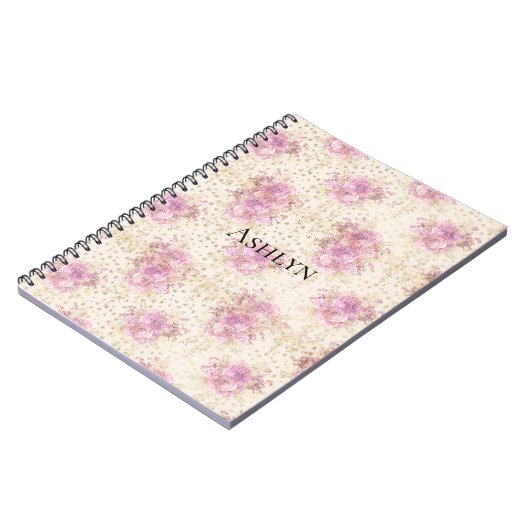 Chic Pink Blume Notizblock (Linke Seite)