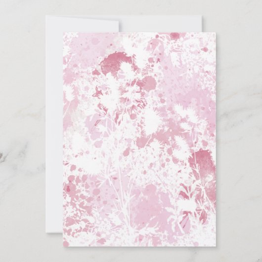 Chic Pink Blumendusche Einladung (Rückseite)