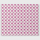 Chic Pink Blush Floral Doodle Gemustert Hearts Geschenkpapier (Flach)