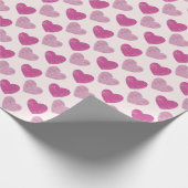 Chic Pink Blush Floral Doodle Gemustert Hearts Geschenkpapier (Ecke)