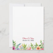 Chic Pink Blush Lila Wasserfarbenhochzeit Einladung (Rückseite)