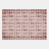 Chic Pink Blush Marmor Harlequin Weihnachtssymbole Geschenkpapier Set (Vorderseite 3)