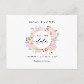 Chic Pink, Blush, Rose Gold Hochzeit speichern das Postkarte (Vorderseite)