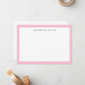 Chic Pink Border Personalisiert Mitteilungskarte (Vorderseite/Rückseite Beispiel)