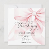 Chic Pink Bow Brautparty Vielen Dank Dankeskarte (Vorderseite)