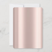 Chic Pink Bow Confetti Navy Blue Quinceañera Einladung (Rückseite)