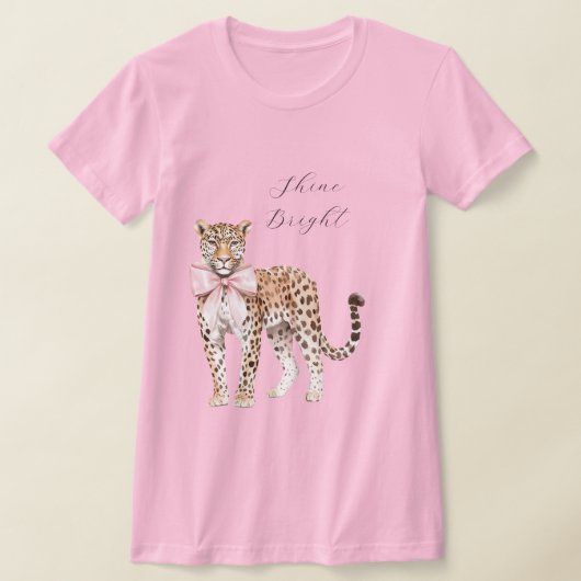 Chic Pink Bow Leopard T-Shirt (Ablage )