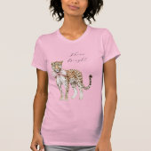 Chic Pink Bow Leopard T-Shirt (Vorderseite)