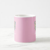 Chic Pink Bow Personalized Name Two-Tone Mug Kaffeetasse (Mittel)