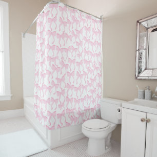 Chic Pink Bows Duschvorhang