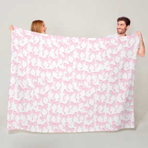 Chic Pink Bows Fleecedecke