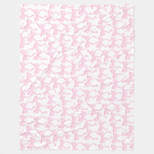 Chic Pink Bows Fleecedecke (Vorderseite)