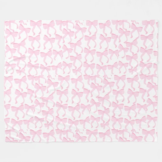 Chic Pink Bows Fleecedecke (Vorderseite (Horizontal))