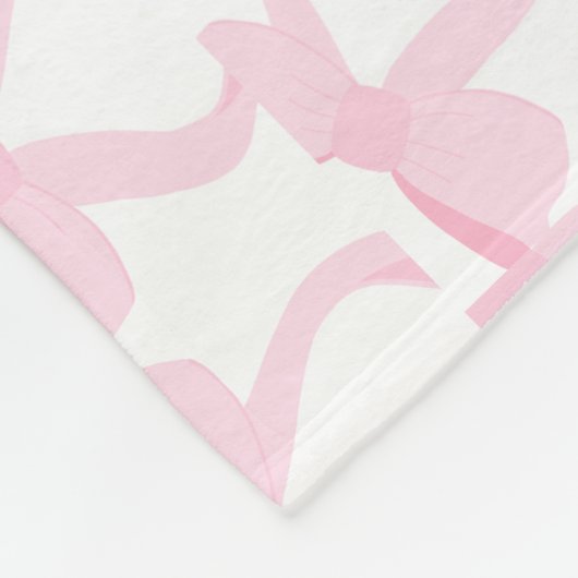 Chic Pink Bows Fleecedecke (Ecke)