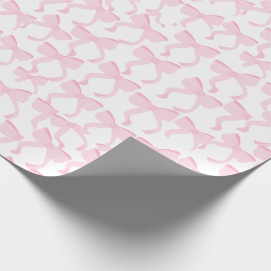 Chic Pink Bows Geschenkpapier (Ecke)