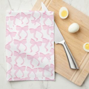 Chic Pink Bows Geschirrtuch