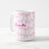 Chic Pink Bows Kaffeetasse (Vorderseite Links)