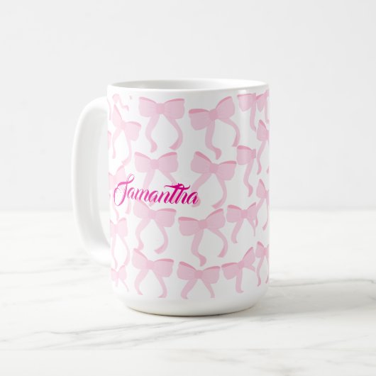 Chic Pink Bows Kaffeetasse (Vorderseite Links)