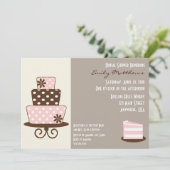 Chic Pink & Brown Einladung (Stehend Vorderseite)