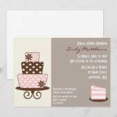 Chic Pink & Brown Einladung (Vorne/Hinten)