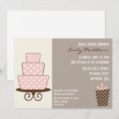 Chic Pink & Brown Einladung (Vorne/Hinten)