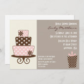 Chic Pink & Brown Einladung (Vorne/Hinten)