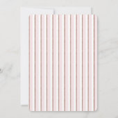 Chic Pink Brown White Stripes Wedding Einladung (Rückseite)