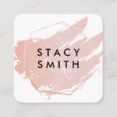 Chic Pink Brushed | Posh Artistic Geometric Quadratische Visitenkarte (Vorderseite)