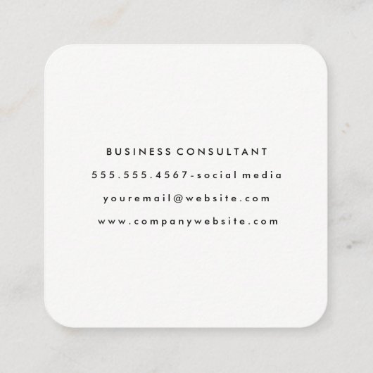 Chic Pink Brushed | Posh Artistic Geometric Quadratische Visitenkarte (Rückseite)