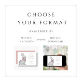 Chic Pink Bunny Oaster Brunch Einladung