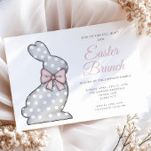 Chic Pink Bunny Oaster Brunch Einladung