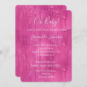 Chic Pink Cake Zuckerguss Kinderdusche Einladung