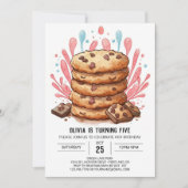 Chic Pink Candyland Cookies Geburtstag Einladung (Vorderseite)