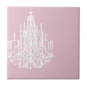 Chic Pink Chandelier Fliese
