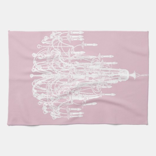 Chic Pink Chandelier Handtuch (Horizontal)