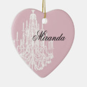 Chic Pink Chandelier Keramik Ornament (Rechts)