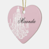 Chic Pink Chandelier Keramik Ornament (Links)