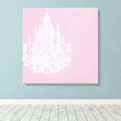 Chic Pink Chandelier Leinwanddruck (Insitu (Holzboden))