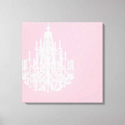 Chic Pink Chandelier Leinwanddruck (Vorderseite)