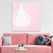 Chic Pink Chandelier Leinwanddruck (Insitu (Wohnzimmer))