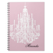 Chic Pink Chandelier Notizblock (Vorderseite)