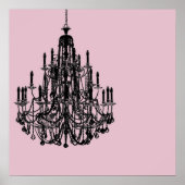 Chic Pink Chandelier Poster (Vorne)