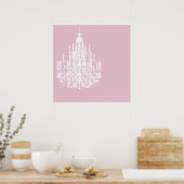 Chic Pink Chandelier Poster (Küche)