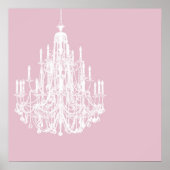 Chic Pink Chandelier Poster (Vorne)