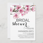 Chic Pink Cherry Blossom Botanisches Brautparty Einladung (Vorderseite)
