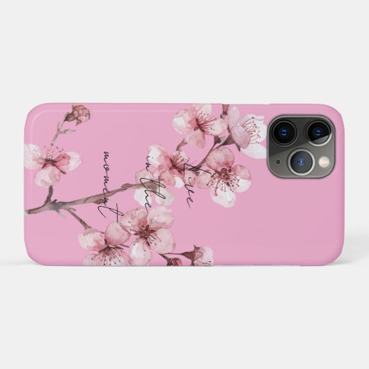 Chic Pink Cherry Blossom Floral Case-Mate iPhone Hülle (Rückseite (Horizontal))